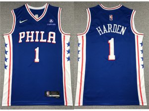 Philadelphia 76ers #1 James Harden Blue Swingman Jersey