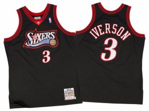 Philadelphia 76ers #3 Allen Iverson 1997-98 Black Hardwood Classics Jersey