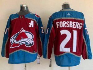 Colorado Avalanche #21 Peter Forsberg Home Burgundy Jersey