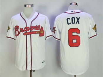 Atlanta Braves #6 Bobby Cox 1995 White Throwback Jersey