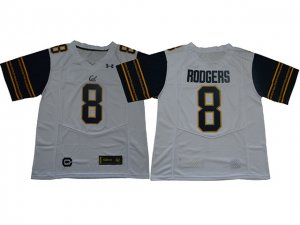 NCAA California Golden Bears #8 Aaron Rodgers White College Football Jersey