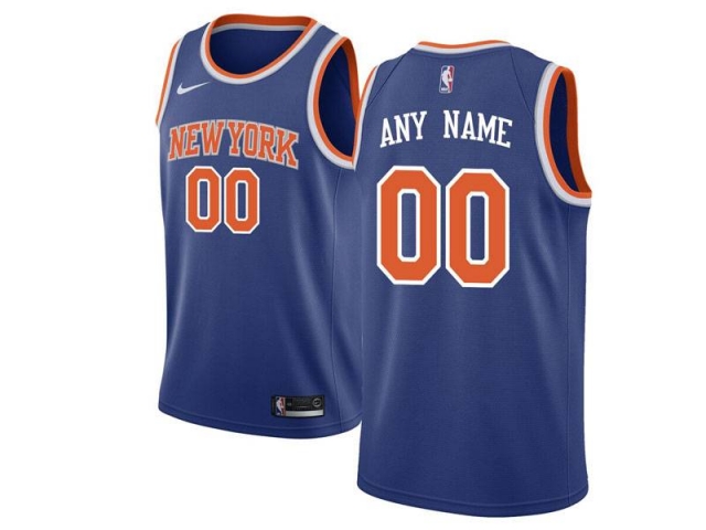 New York Knicks Custom #00 Blue Swingman Jersey - Click Image to Close