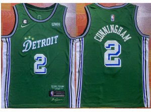 Detroit Pistons #2 Cade Cunningham 2022-23 Green City Edition Swingman Jersey