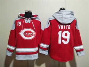 Cincinnati Reds #19 Joey Votto Red Pullover Hoodie Jersey