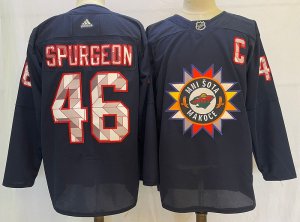 Minnesota Wild #46 Jared Spurgeon Navy 2021/22 Heritage Day Jersey