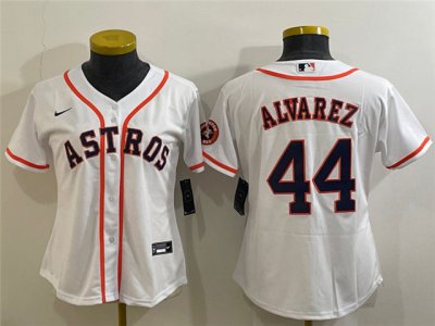 Women's Houston Astros #44 Yordan Alvarez White Cool Base Jersey