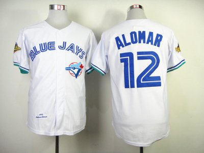 Toronto Blue Jays #12 Roberto Alomar 1993 Throwback White Jersey