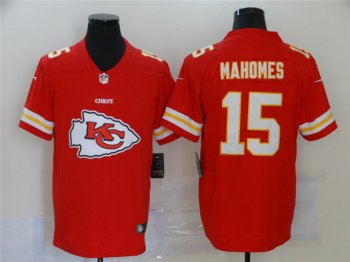 Kansas City Chiefs #15 Patrick Mahomes Red Team Big Logo Vapor Limited Jersey