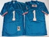Houston oilers #1 Warren Moon Throwback Light Blue Jersey