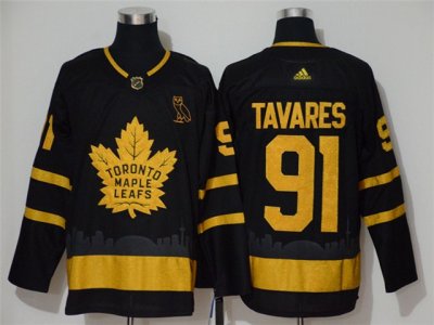 Toronto Maple Leafs #91 John Tavares Black City Edition Adidas Jersey