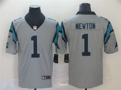 Carolina Panthers #1 Cam Newton Gray Inverted Limited Jersey