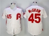 Philadelphia Phillies #45 Tug McGraw 1983 White Pinstripe Throwback Jersey