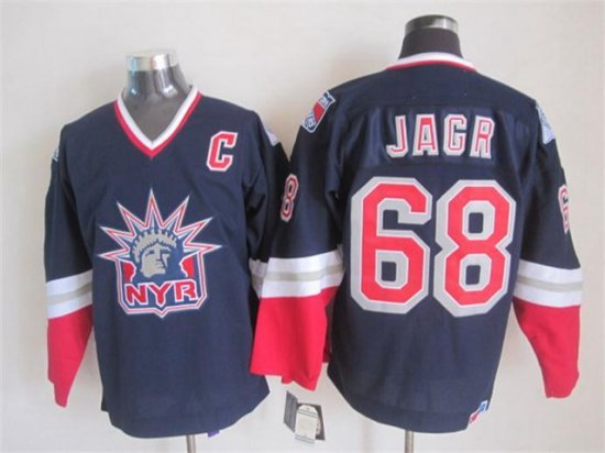 New York Rangers #68 Jaromir Jagr 1998 CCM Liberty Logo Navy Blue Jersey