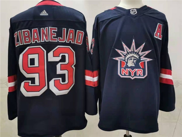 New York Rangers #93 Mika Zibanejad 2020-21 Reverse Retro Blue Jersey - Click Image to Close