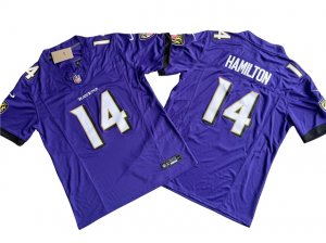 Baltimore Ravens #14 Kyle Hamilton Purple Vapor F.U.S.E. Limited Jersey