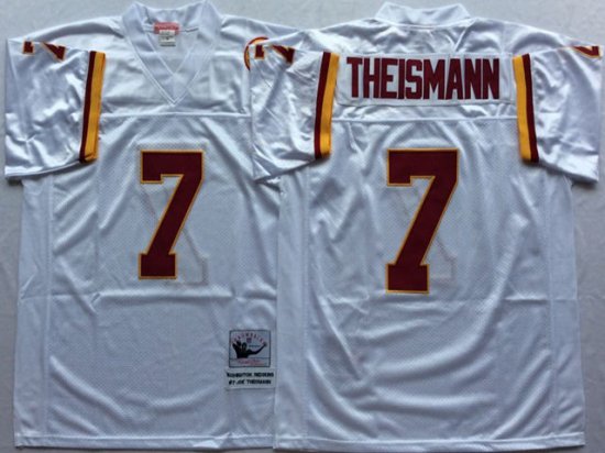 Washington Redskins #7 Joe Theismann Throwback White Jersey