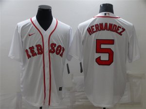 Boston Red Sox #5 Enrique Hernandez White Cool Base Jersey