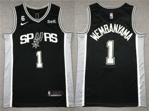 San Antonio Spurs #1 Victor Wembanyama Black Swingman Jersey