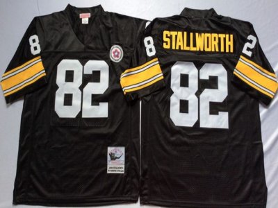 Pittsburgh Steelers #82 John Stallworth 1975 Throwback Black Jersey