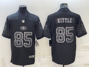 San Francisco 49ers #85 George Kittle Black RFLCTV Limited Jersey