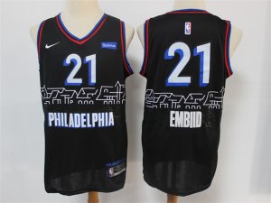 Philadelphia 76ers #21 Joel Embiid 2020-21 Black City Edition Swingman Jersey