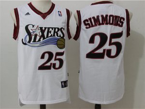 Philadelphia 76ers #25 Ben Simmons White Throwback Swingman Jersey