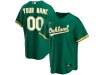 Oakland Athletics Custom #00 Alternate Green 2020 Cool Base Jersey