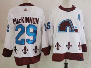 Colorado Avalanche #29 Nathan MacKinnon 2020-21 Reverse Retro White Jersey