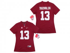 Women's NCAA Alabama Crimson Tide #13 Tua Tagovailoa Red College Football Jersey