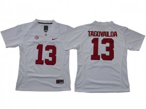 Women's NCAA Alabama Crimson Tide #13 Tua Tagovailoa White College Football Jersey