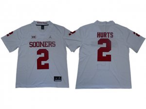 NCAA Oklahoma Sooners #2 Jalen Hurts White College Football Jersey