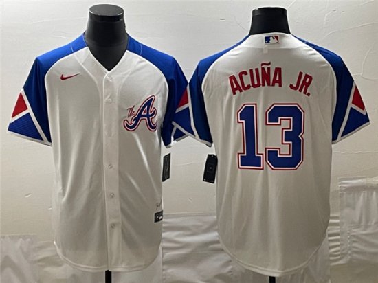 Atlanta Braves #13 Ronald Acuna Jr. White 2023 City Connect Jersey