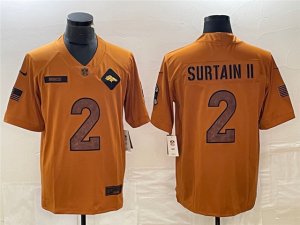 Denver Broncos #2 Pat Surtain II 2023 Brown Salute To Service Limited Jersey