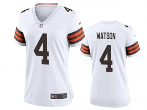 Women's Cleveland Browns #4 Deshaun Watson White Vapor Limited Jersey