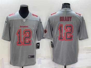 Tampa Bay Buccaneers #12 Tom Brady Gray Atmosphere Fashion Limited Jersey