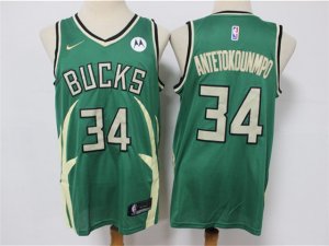 Milwaukee Bucks #34 Giannis Antetokounmpo Green 2021 Earned Edition Swingman Jersey