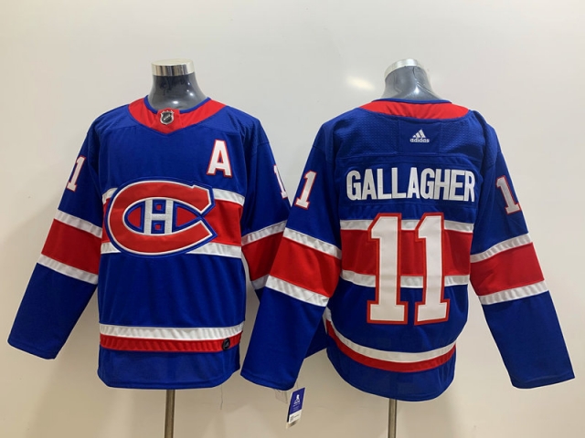 Montreal Canadiens #11 Brendan Gallagher Blue 2021 Reverse Retro Jersey - Click Image to Close