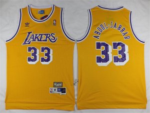 Los Angeles Lakers #33 Kareem Abdul-Jabbar Gold Hardwood Classic Jersey