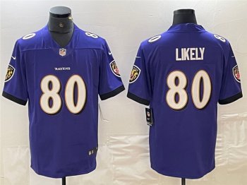 Baltimore Ravens #80 Isaiah Likely Purple Vapor Limited Jersey