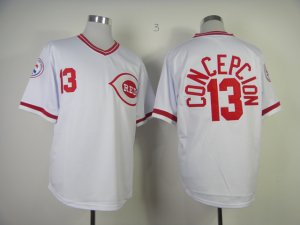 Cincinnati Reds #13 Dave Concepcion Throwback White Jersey