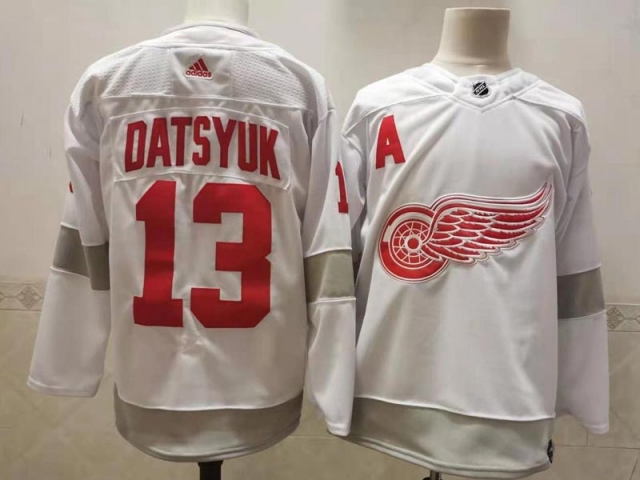 Detroit Red Wings #13 Pavel Datsyuk White 2021 Reverse Retro Jersey - Click Image to Close