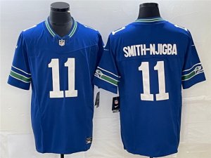 Seattle Seahawks #11 Jaxon Smith-Njigba Royal Throwback Vapor F.U.S.E. Limited Jersey