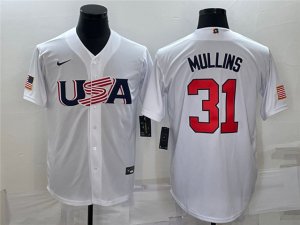 USA Baseball #31 Cedric Mullins White 2023 World Baseball Classic Jersey