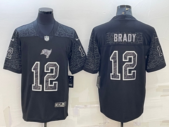 Tampa Bay Buccaneers #12 Tom Brady Black RFLCTV Limited Jersey - Click Image to Close