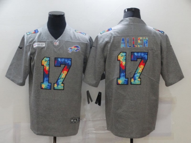 Buffalo Bills #17 Josh Allen Gray Rainbow Vapor Limited Jersey - Click Image to Close
