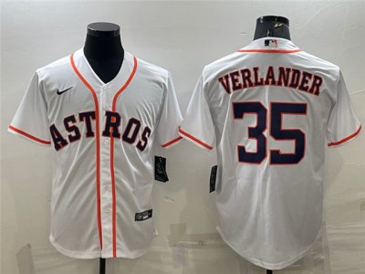 Houston Astros #35 Justin Verlander White Cool Base Jersey