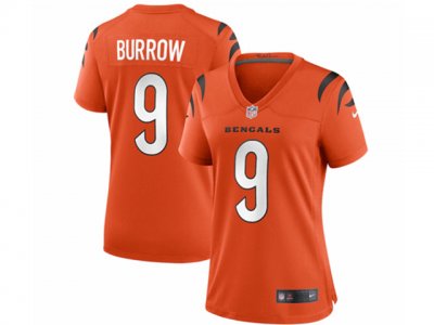 Women's Cincinnati Bengals #9 Joe Burrow Orange Vapor Limited Jersey