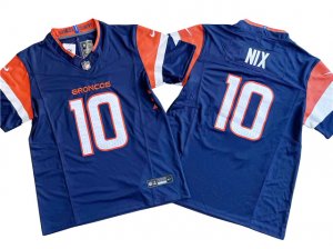 Denver Broncos #10 Bo Nix 2024 Navy Vapor F.U.S.E. Limited Jersey