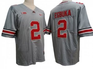 NCAA Ohio State Buckeyes #2 Emeka Egbuka Gray Jersey