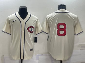 Chicago Cubs #8 Andre Dawson Vintage Cream Jersey